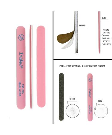 Premium Pink Nail Files and Buffers 7 Inches Long 12 Pack - Washable Emery Boards 280/320 Grit - Light Pink Design - Buy Online on GoSupps.com