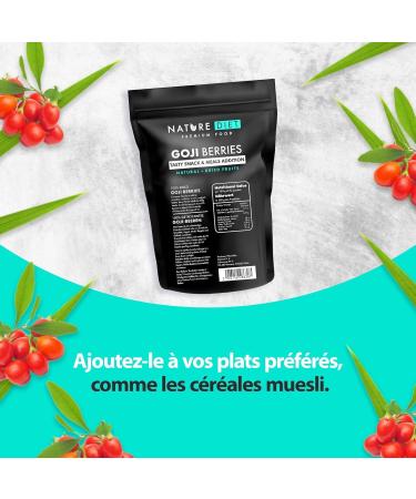 Nature Diet Baies de Goji | 500 g | Riches en Fibres & Prot ines | Vegan Sans Gluten & Sans Lactose | Non OGM | Id al pour Snacks Smoothies & P tisserie 500g - Buy Online on GoSupps.com