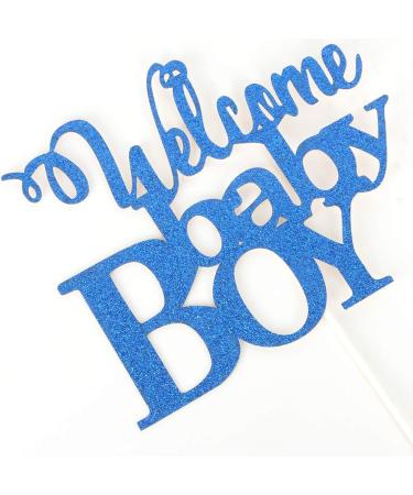 Tenhaisi Navy Blue Welcome Baby Boy Cake Topper Baby Shower It's A Boy Party Decoration Cake Topper for Birthday - Buy Online on GoSupps.com