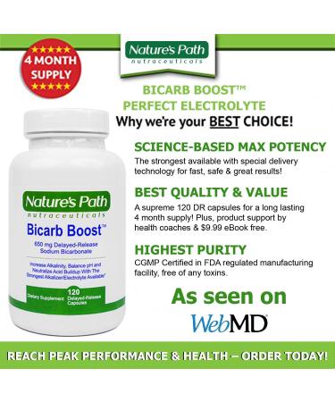 Sodium Bicarbonate 650 mg Tablets - Strongest Alkaline Tablets - Electrolyte Supplement & Keto Electrolyte Pills Salt Tablets Hydration & Rehydration Endurance Stamina: 120 Capsules 120 Count (Pack of 2) - Buy Online on GoSupps.com