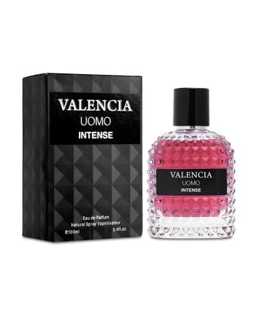 Valencia UOMO Intense Sensual Woody Fragrance for Men | Long Lasting Cologne Aromatic Scent Eau de Parfum Natural Spray - Great Holiday Gift 3.4 Fl Oz/100 Ml