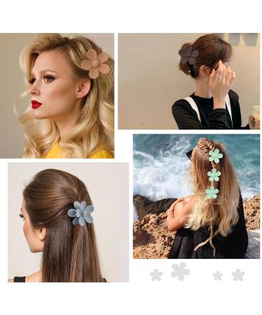 6 PCS Matte Flower Claw Clips for Women - 3 Inch Large Non-Slip Strong Hold Hair Clips for Thin to Thick Curly Hair - Buy Online on GoSupps.com