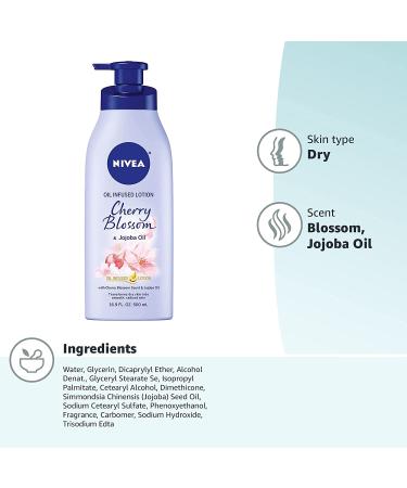 Nivea Cherry Blossom & Jojoba Oil Infused Lotion 16.9 fl oz - Hydrating Body Moisturizer - Buy Online on GoSupps.com