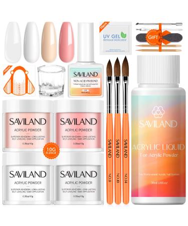 Saviland Acrylic Nail Kit with Non-Acid PH Bond - 4PCS Clear/White/Pink/Nudes Acrylic Powder and Liquid Set with Acrylic Nail Brush Dappen Dish for Acrylic Application Nail Extension  Acrylic Nail Kit for Beginners DIY a... - Buy Online on GoSupps.com