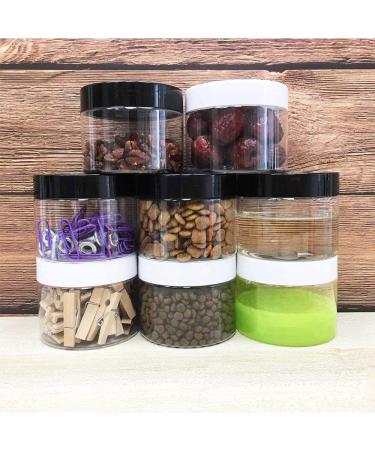 16 Pack 4oz Empty Plastic Pot Jars with Black Lids - Leak Proof Cosmetic Containers for Travel Storage - Ideal for Makeup, Slime, Jewelry, Nails, Powder Paint - Buy Online on GoSupps.com