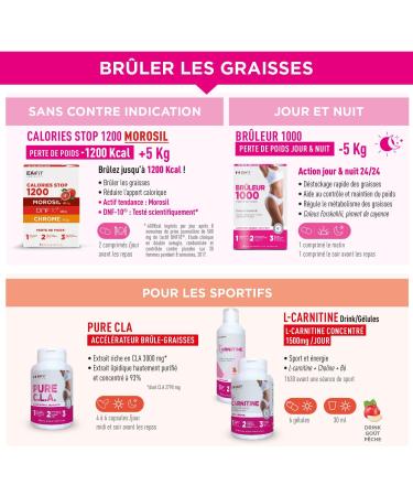 EAFIT MINCEUR-TOTAL CAPTEUR- Capteur de graisse sucre diminue sensation de faim r duit le grignotage absorption des calories complexe brevet de fibres naturelles-Perte de poids 5 en 1-60 g lules Pomme 60 unit (Lot de 1) - Buy Online on GoSupps.com