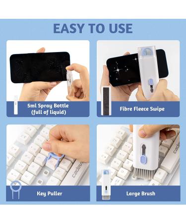 7 in 1 Electronic Cleaner Kit - Keyboard & Screen Cleaner for Airpods/iPad/iPhone/Computer (Blue/White) - Buy Online on GoSupps.com