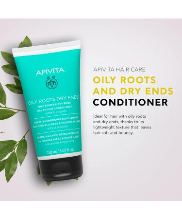 Apivita Conditioner for Oily Roots & Dry Ends - Nourishing Hydrating Volume Boosting Hair Care for Men & Women - Aloe & Vitamin E | 5.07 Fl - Buy Online on GoSupps.com