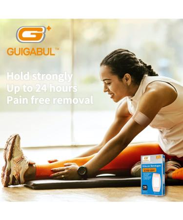 G+ GUIGABUL Silicone Adhesive Bandages 2''x4'' Extra Large 30 Counts - Gentle on Elderly Sensitive Skin - Painless Removal, Waterproof & Hypoallergenic - Buy Online on GoSupps.com