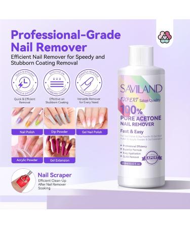 SAVILAND Acetone Nail Polish Remover Kit | Gel Remover Cuticle Oil & Nail Buffer Tools for Quick Acrylic Removal | 8.45 Oz - Home Salon Essential - Buy Online on GoSupps.com