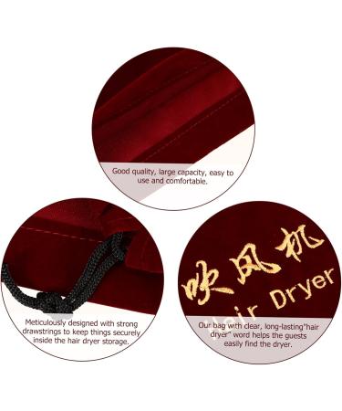 FOMIYES 1pc Hair Dryer Storage Bag Travel Makeup Bags Flannel Drawstring Bags Jewelry Holder Jewelry Rack Claret 30x26cm - Buy Online on GoSupps.com