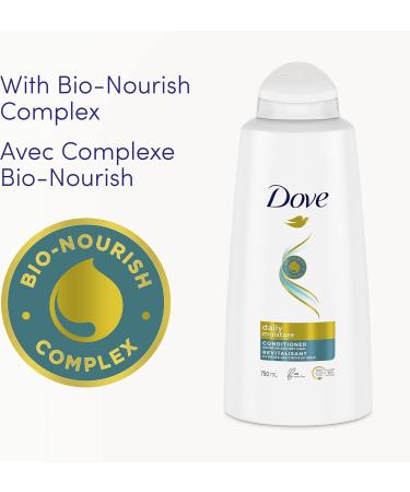Dove Daily Moisture Conditioner with Bio-Nourish Complex moisturizes and nourishes dry hair 750 ml 1 count (Pack of 1) - Buy Online on GoSupps.com