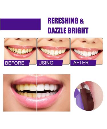 Purple Toning Teeth Mousse Toothpaste - Brightens Teeth Removes Stains & Yellowing Easy 15-Second Rinse(2pcs) 1 Count (Pack of 1) - Buy Online on GoSupps.com