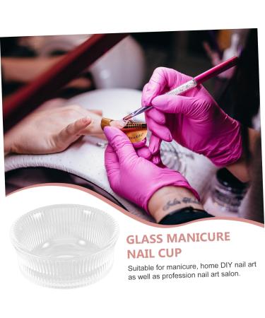 ABOOFAN Tool Nail Dish Nail Art Dish Cup Dish for Acrylic Nails Nail Art Cup Dappen Dish Acrylic Nail Supplies Nail Art Accessories Nail Art Liquid Holder Japanese-style Bracket Glass - Buy Online on GoSupps.com