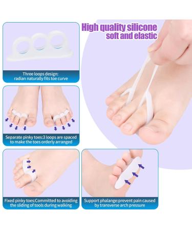 DYKOOK Hammer Toe Straightener Set - 6 PCS Toe Corrector Gels for Crooked Toes | 3 Loop Design for Joint Realignment | Gel Splints for Cushion Support - Buy Online on GoSupps.com