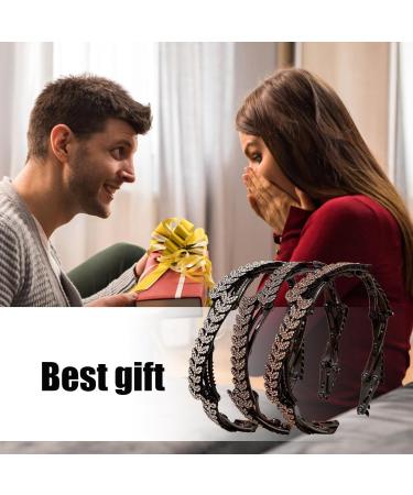 Womens Elastic Headbands - Hair Bands Stretchy Headbands - Non-Slip Hair Accessories Hair Headband Rhinestone Wheat Ears Elastic Hairbands - Buy Online on GoSupps.com