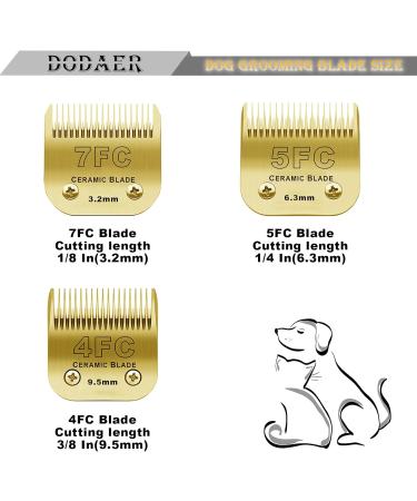 Buy 7FC/5FC/4FC Ceramic Dog Clads - Compatible with MOSER 45-50 Heiniger Andis Oster A5 Wahl KM10 - 3-Pack Gold Set - Buy Online on GoSupps.com