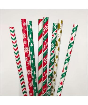 Wshao Store 25pcs Christmas Paper Straws Snowflake Drinking Straw Merry Christmas Decorations for Home 2023 Xmas New Year Party Supplies (Color : 4-red Green Tree) - Buy Online on GoSupps.com