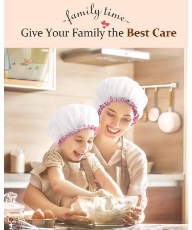 Shop Mikimini White Large Shower Hoods for Women - 2-Pack Waterproof Hair Caps XL Size Soft & Comfortable Perfect for Long Hair - Buy Online on GoSupps.com