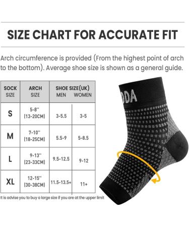 AVIDDA Plantar Fasciitis Compression Foot Sleeves - XL Black Pair for Men and Women | Ankle Support for Sport, Arthritis Pain Relief - Buy Online on GoSupps.com