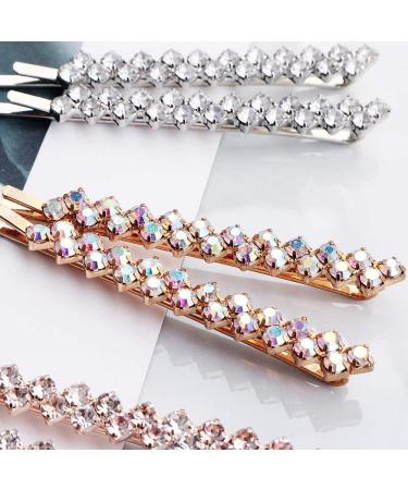 Crystal Rhinestone Hair Pins - Set of 8 Pieces - Fashionable Hair Clips for Women and Girls - Bobby Pins for Elegant Hairstyles and Decorative Hair Styling - Buy Online on GoSupps.com