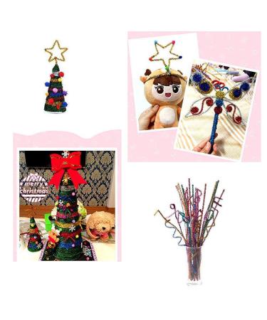 300 Pcs Glitter Sparkle Pipe Cleaners - 10 Colors Metallic Chenille Stems for DIY Crafts & Decorations - Buy Online on GoSupps.com