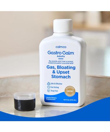 Gastro Calm Liquid Dietary Supplement | Activated Charcoal for Gas Bloating & Upset Stomach - Pure & Allergen-Free - Buy Online on GoSupps.com