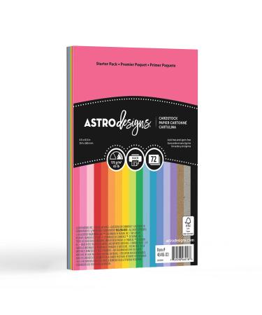 Neenah Astrodesigns/Creative Collection Starter Kit Cardstock  4.5 x 6.5  65 lb/176 GSM  18-Color Assortment  72 Sheets (46416-03)