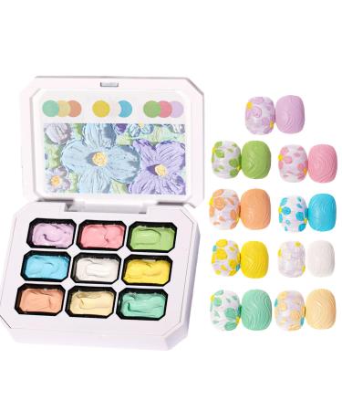 Nail Painting Gel Vibrant Color Gel 9 Color Palette for Sculpting Drawing Modeling Decoration and Manicures
