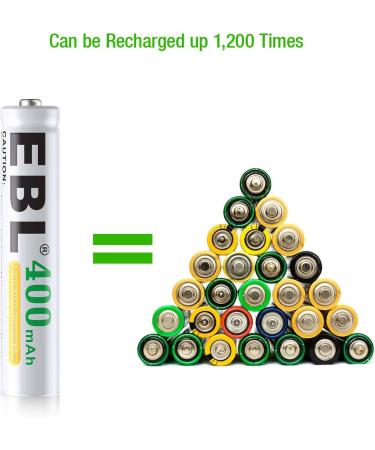 EBL AAAA Rechargeable Batteries - 1.2V 400mAh Ni-MH for Surface Pen 4-Pack | International Shipping Available - Buy Online on GoSupps.com