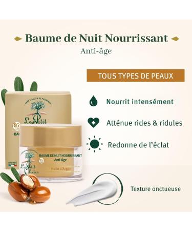 LE PETIT OLIVIER - Nourishing Anti-Aging Night Balm - Argan Oil - Smoothes & Firms - All Skin Types - 95% Original - Buy Online on GoSupps.com