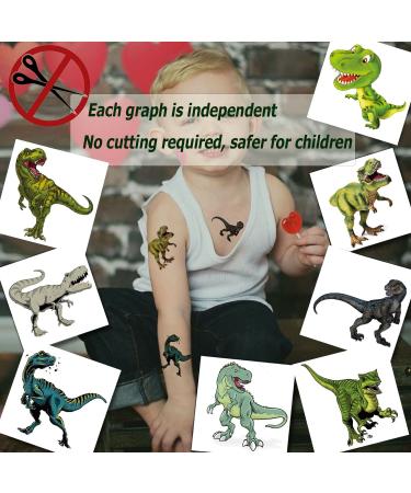 Tazimi 88 Sheet 3D Dinosaur Temporary Tattoos for Kids - T-Rex Tattoo Sticker Party Decoration - Buy Online on GoSupps.com