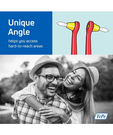 TEPE Interspace Soft Angled Toothbrush with Pointed Tuft - 1 Handle, 12 Detachable Brush Tips - Buy Online on GoSupps.com