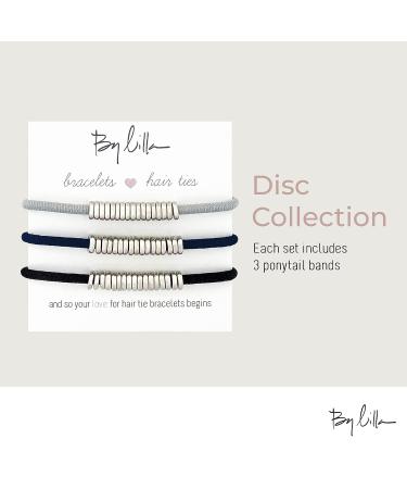 By Lilla Shaker Ponytails Hair Ties & Bracelets Set - No Crease Hair Ties for Women - Black/Starfish/Silver - 2 Count - Buy Online on GoSupps.com
