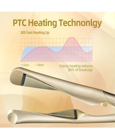 2-in-1 Twist Straightening Curling Iron - 5 Temp Settings - Hair Straightener and Curler - LED Display - Dual Voltage - A-Gold - Buy Online on GoSupps.com