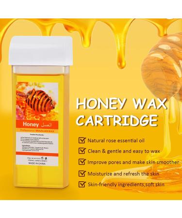 2022 Upgraded Honey Roller Waxing Kit for Sensitive Skin - Roll On Wax Heater with 2 Cartridge Refills and 100 Wax Strips - Buy Online on GoSupps.com