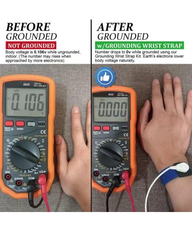 Earthing Pro Grounding Wrist Strap X2 with Straight Grounding Cable (4.5m) X2 Great Grounding Products Improve Sleeping Quality  Reduce Stress & Inflammation  White - Buy Online on GoSupps.com