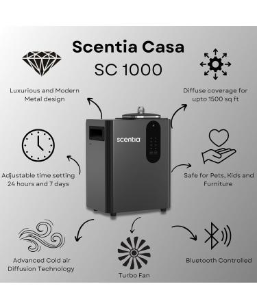 Smart Bluetooth HVAC Scent Diffuser | Aromatherapy Nebulizing Waterless Diffuser for Home & Office | Covers 1500 Sq.ft | Scentia CASA SC 1000 Black - Buy Online on GoSupps.com