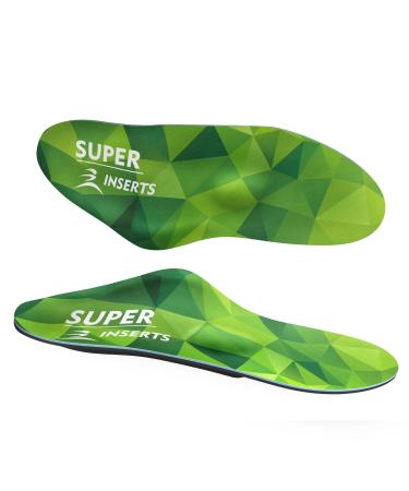 Supinserts orthopedic interludes moderate foot vault support unisex shoe inserts for flat feet plantar fasciitis and work running comfort heel pain relief l l: male 43.5.5 / female43-44.5 / 11.6 ''