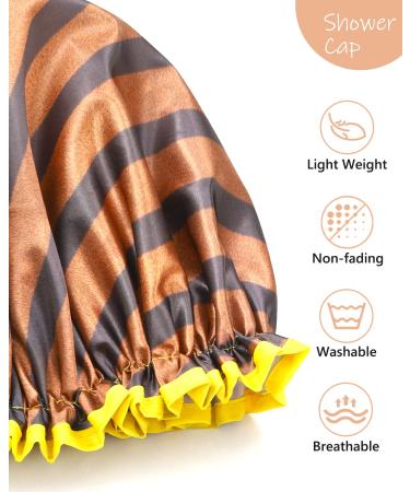 Buy Mikimini 2-Pack Waterproof Shower Hoods - Stylish & Reusable for Women Men Girls & Children | Golden Stripes Design - Buy Online on GoSupps.com