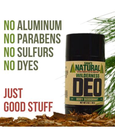 Sam s Natural Deodorant - Wilderness - Aluminum Free DEO - No phthalates parabens sulfates or dyes - Made in New Hampshire - For Men Women Unisex - Vegan Cruelty Free - 3 oz - Buy Online on GoSupps.com