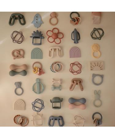 Mushie BPA-Free Silicone Bite Ring for Babies | Enhances Visual & Motor Skills | Safe Toddler Accessories | B r Design Natural Bear - Buy Online on GoSupps.com