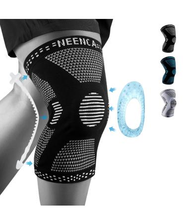 NEENCA Professional Plus Size Knee Brace, Knee Compression Sleeve for Larger Legs and Bigger Thighs, Medical Knee Support for Knee Pain Relief, Injury Recovery, Sports Protection, Single 4XL Black 4XL