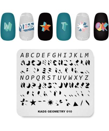 BANGSUN Nail Stamping Plate - Fashion Geometry Words Letters & Stars Pattern | Multi Design for Stunning Nail Art - Buy Online on GoSupps.com