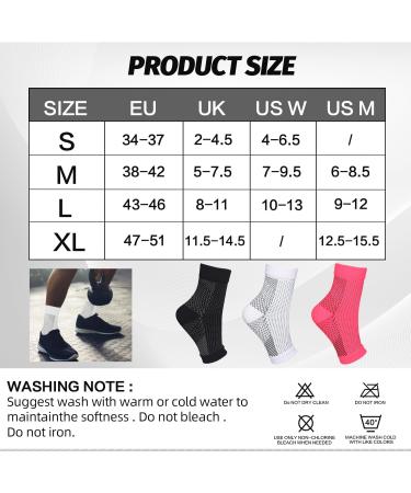 4 Pairs Neuropathy Socks Compression Socks for Women & Men Ankle Support Brace Plantar Fasciitis Socks for Sprained Ankle Pain Relief 5-7.5 Black&White - Buy Online on GoSupps.com