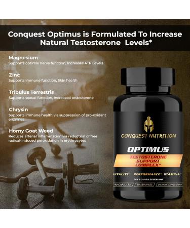 Conquest Nutrition Optimus Testosterone Support Complex 90 Capsules - Buy Online on GoSupps.com