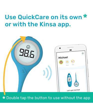 Kinsa QuickCare Smart Thermometer - FDA Cleared Digital Medical Thermometer for Fever in Baby, Kid, and Adult - Accurate & Fast Reading - Buy Online on GoSupps.com