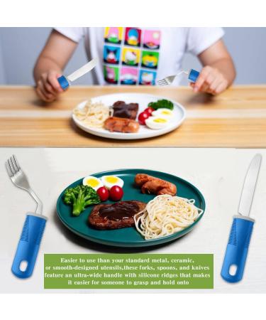 Curved Utensil Angled Spoon and Fork Self Eating Feeding Assist Tableware Disabled Auxiliary Fork Training Aids for Elderly Patients(Black) - Buy Online on GoSupps.com