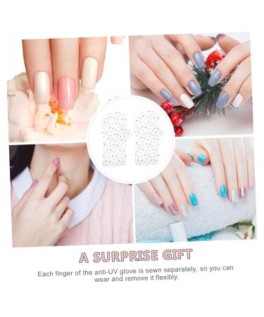 minkissy 10 Pairs UV manicure gloves hand cover nail art protective gloves UV fingerless gloves for women Accessories pattern manicure polyester gloves Nail supplies - Buy Online on GoSupps.com