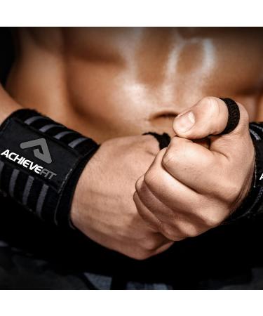 Fit Weight Lifting Wrist Wraps (Pair) - Wrist Support for Crossfit, Weightlifting & Powerlifting - Thumb Loops - Men and Women - Regular Stiff or Combo - Pink/Black - 18 - Buy Online on GoSupps.com